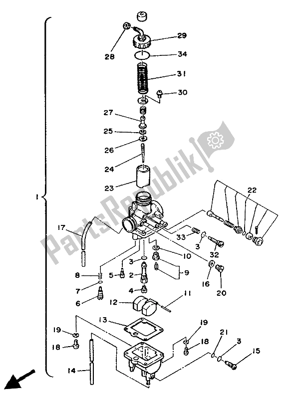 Yamaha sr 125 on sale carburetor